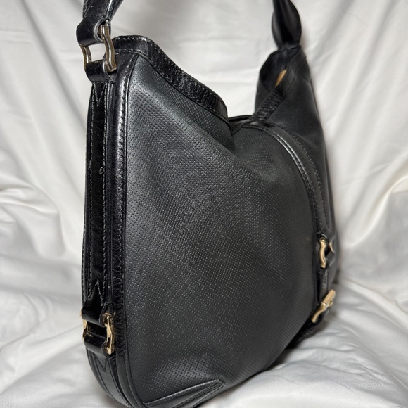 Burberry Women’s Leather Hobo Bag Black Luxury Designer Purse - Picture 4 of 9